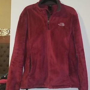 Dark pink fuzzy Northface